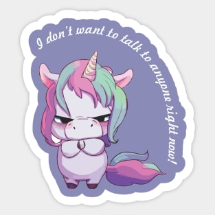 Grumpy Unicorn Sticker